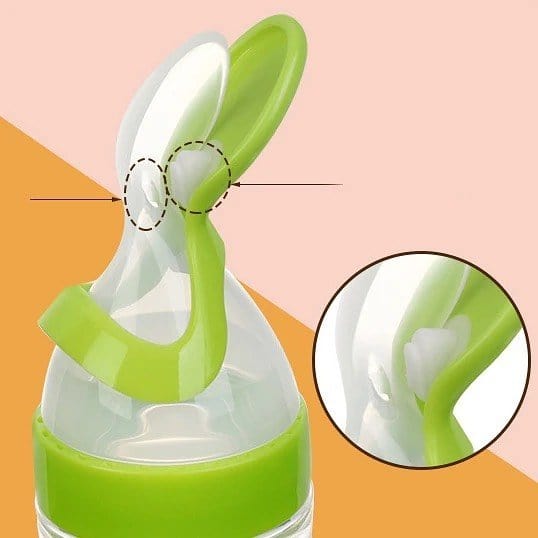 Baby Squeeze Feeding Spoon Silicone Bottle - First Hugs