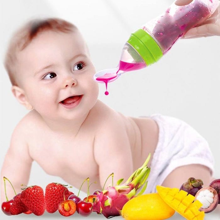Baby Squeeze Feeding Spoon Silicone Bottle - First Hugs