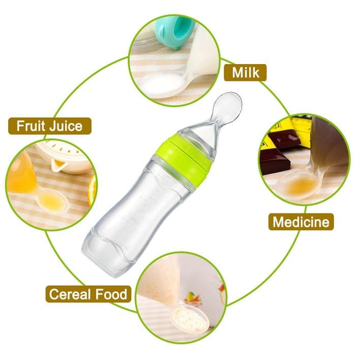 Baby Squeeze Feeding Spoon Silicone Bottle - First Hugs