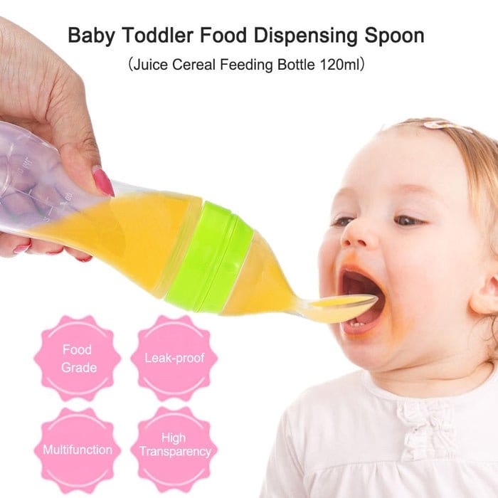 Baby Squeeze Feeding Spoon Silicone Bottle - First Hugs