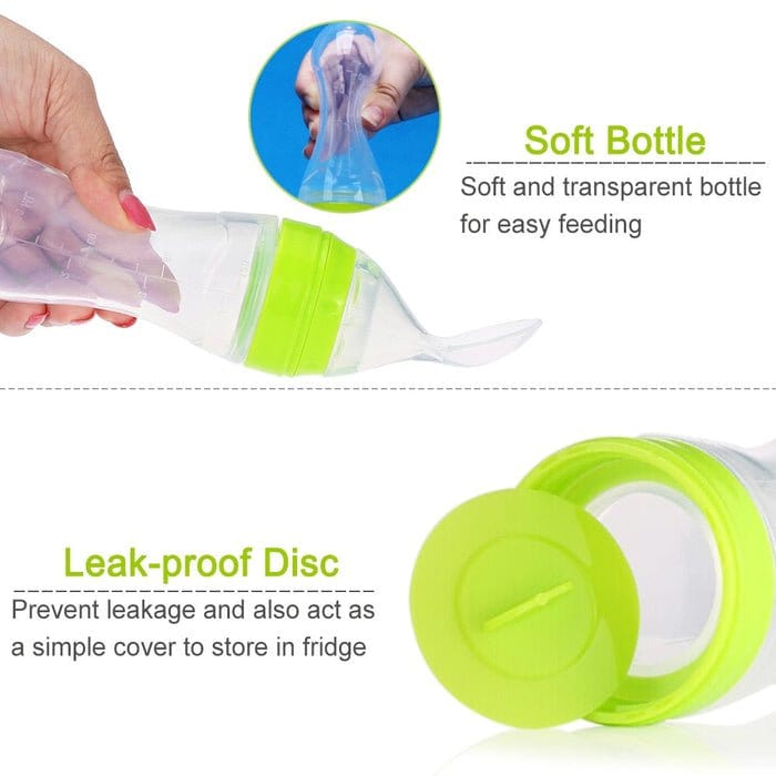 Baby Squeeze Feeding Spoon Silicone Bottle - First Hugs