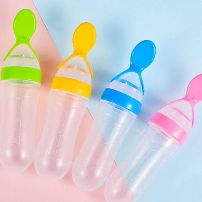 Baby Squeeze Feeding Spoon Silicone Bottle - First Hugs